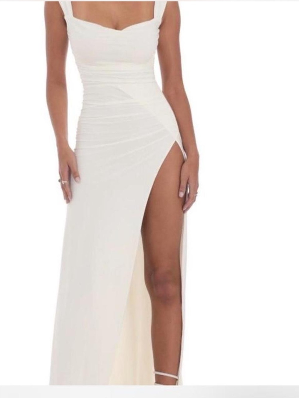 Lucy in the Sky White High-Slit Maxi Dress